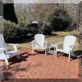 L03. 3 Sister Bay resin Adirondack chairs.